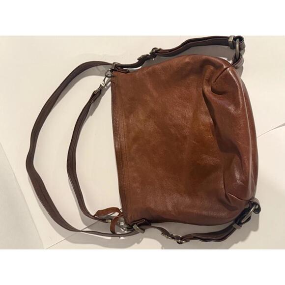 VTG GENUINE LEATHER ROUGH AND TUMBLE NATASHA DURHAM SHOULDER BAG BROWN CHEETAH - Picture 8 of 9